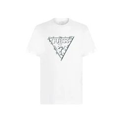 GUESS Majica smaragd / temno zelena / bela