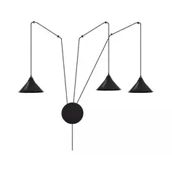 Luster na sajli ABRAMO 3xE27/15W/230V crna