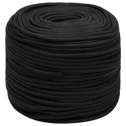 vidaXL Večnamenska uporabna vrv 8 mm 100 m Črna PP