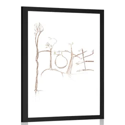 Plakat s paspartujem dvoumen napis - 60x90 silver