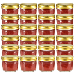 Staklenke za džem sa zlatnim poklopcima 24 kom 110 ml