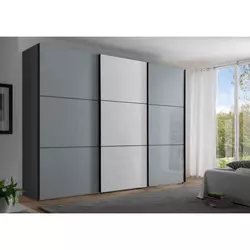Ormar Sa Staklenim Kliznim Vratima Includo 298/222/68 cm bela, svetlosiva