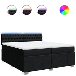 Vidaxl Box spring postelja z vzmetnico črn 200x200 cm blago