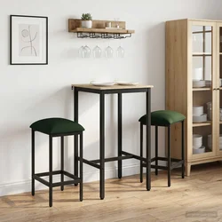 Barska stolica 2 kom. Tamnozelena 40 x 32 x 74 cm