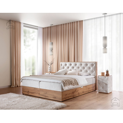 Boxspring postelja Wood-10 - 120x200 cm