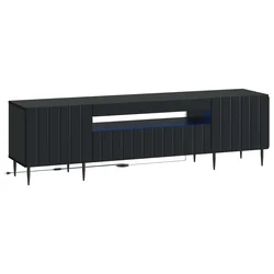 vidaXL LED TV omarica Črna Inženirski les