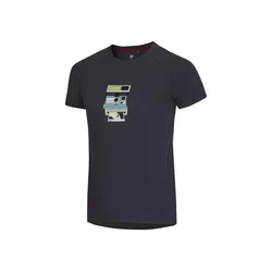 OCÚN Raglan srajca s kratkimi rokavi, polaroid s sivim indijanskim črnilom (S)