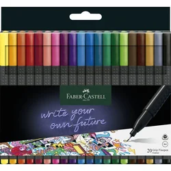 FABER CASTELL flomaster - lajner (0.4mm), 20 boja