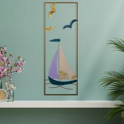 Wallity Zidna dekoracija 32x5x90cm, Zlatne boje