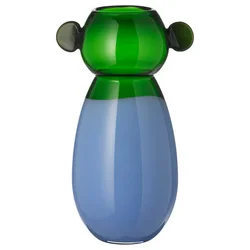 IKEA PS 2026 Vaza, staklo/plava/zelena, 38 cm