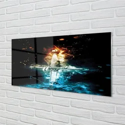 tulup.si Steklena slika Meč obarvanega dima 100x50 cm 2 obešalnika
