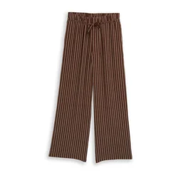 TOM TAILOR DENIM Hlače rjava/bela
