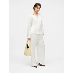 Calvin Klein Srajca Hammered LV044F129G Écru Regular Fit