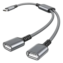 Basesailor adapter USB-C na dvojni USB-A 0,3 m – siv