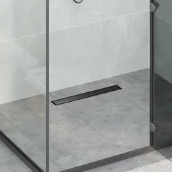Tuš kanal 2-u-1 sa 360° sifonom Crna 50 cm Nehrđajući čelik 304