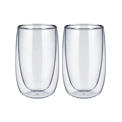 Set of 2 double-walled drinking glasses for latte macchiato, 400 ml -