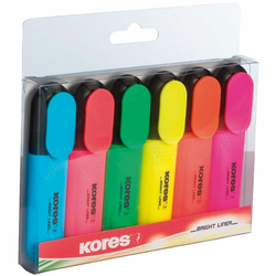 Kores Marker Bright Liner Plus, Set, Kosi vrh, 6/1