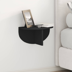 Polica na zidu 2 pcs Crna 38 x 19 x 19 cm Konstruirano drvo