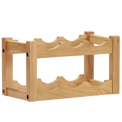 Stalak za vino za 6 boca 37 x 21 x 21 cm od masivne hrastovine