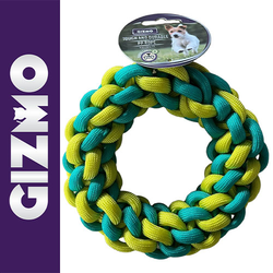 Igračka za pse - Pleteni prsten 18cm - Gizmo Zeleno-Ljubičasti
