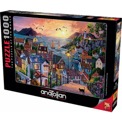 AnaTolian - Puzzle Coastal Town at Sunset - 1 000 kosov