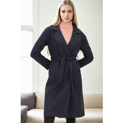 Z6765 DEWBERRY WOMENS COAT-NAVY BLUE-2