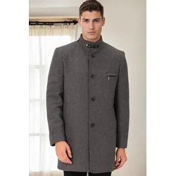 PLT8367 DEWBERRY MENS COAT-STRAIGHT GREY-2