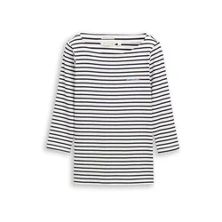 TOM TAILOR Majica mornarska/off-bela