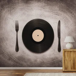 Fototapeta vinilna plošča s priborom - 98x66