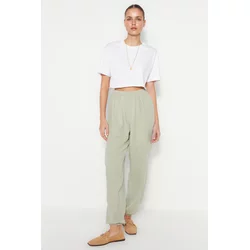Trendyol Khaki Jogger Woven Muslin Woven Trousers
