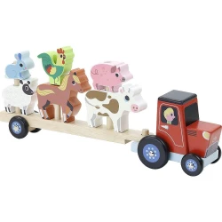 Vilac Leseni traktor z živalmi za montažo
