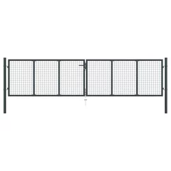Vrtna vrata od mrežastog čelika 400x100 cm siva