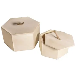 Rayher. Set lesenih škatel,16x14x8,3cm in 12x10,6x6,5cm