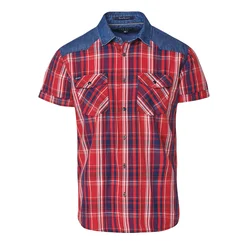 KOROSHI Srajca moder denim/rdeča/bela