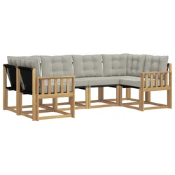 Set vanjskih sofa s jastukom 6 pcs Bijela i svjetlosiva