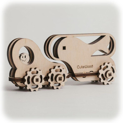 CuteWood Lesena 3D sestavljanka Fish Wagon
