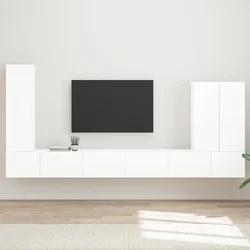 Set zidnog ormarića za TV Zidne 6 pcs Visoki sjaj bijela