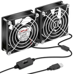 2x Wathai USB ventilator 80 mm s 3 stopnjami hitrosti
