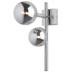 Jupiter 1903 - Zidno svetlo NEPTUN 2xG9/14W/230V matni hrom/zadimljeno sivo