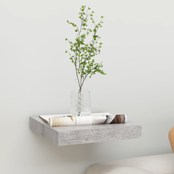 Plutajuća zidna polica siva boja betona 23 x 23,5 x 3,8 cm MDF