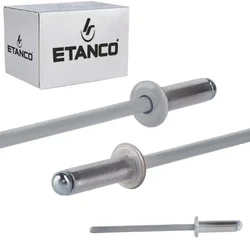 Aluminijaste odprte zakovice 4x12mm RAL 9006