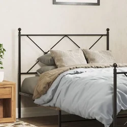 Vidaxl Kovinsko nadomestno vzglavje črno 107 cm