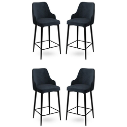 Hanah Home Set barskih stolica Enox, 4 komada, Antracit-crni