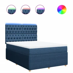 vidaXL vidaXL Box spring postelja z vzmetnico modra 140x200 cm blago, (21309666)