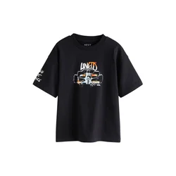 Next Majica oranžna/črna/bela