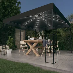 Sjenica s LED svjetlosnim trakama 3 x 3 m antracit