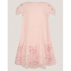 Monsoon Children Haljina za devojčice Heart mesh trapeze, Roze
