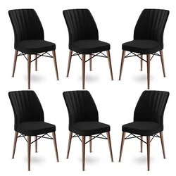 Hanah Home Set 6 trpezarijskih stolica Flex Crno-Braon