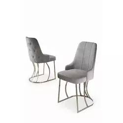 HANAH HOME Set stolica (4 dela) Puva Grey Chrome