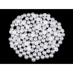 Kabošoni / polperle / kroglice za lepljenje O9 mm - beli (10 g)